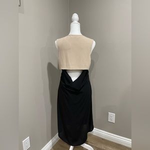 Ro&De long beige and black size M elegant evening dress